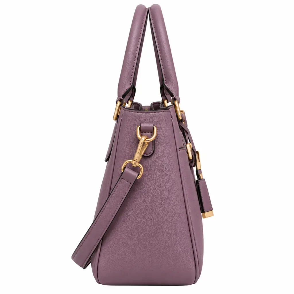 Lazro Mauve Leather Structured Satchel Handbag2